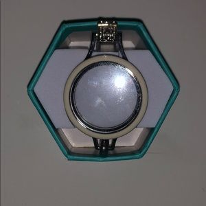 Brand New Large Origami Owl Locket white enamel
